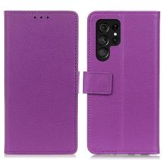  Samsung Galaxy S22 Ultra Fodral PU L&auml;der Lila
