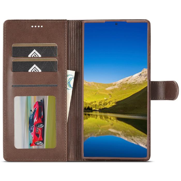 Bild 4, LC.IMEEKE LC.IMEEKE Samsung Galaxy S25 Ultra Fodral Läder Brun