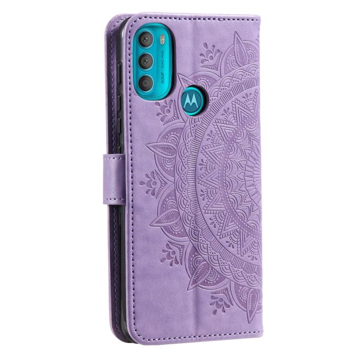 Bild 3,  Motorola Moto G71 Fodral Mandala Läder Lila