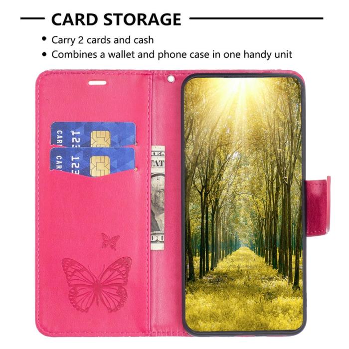 Bild 3,  Galaxy S24 Ultra Fodral Med Fjäril Tryck Rosa
