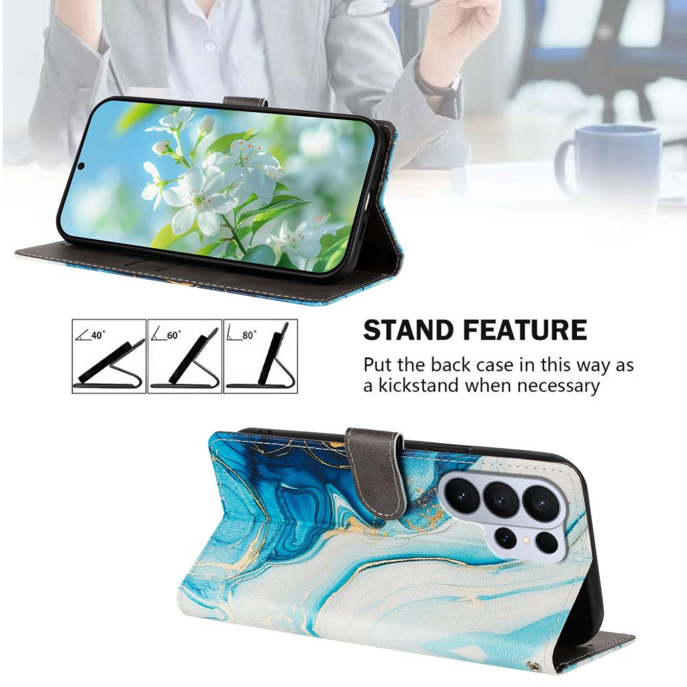  Samsung Galaxy S26 Ultra Fodral Med Tryck Blå Marmor