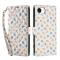  iPhone 17e / 16e Fodral Rhombus Läder Blommor Vit