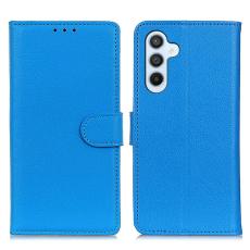  Samsung Galaxy A35 5G Fodral Litchi L&auml;der Bl&aring;