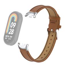  Xiaomi Smart Band 10/9/8 Armband &Auml;kta L&auml;der Litchi Brun