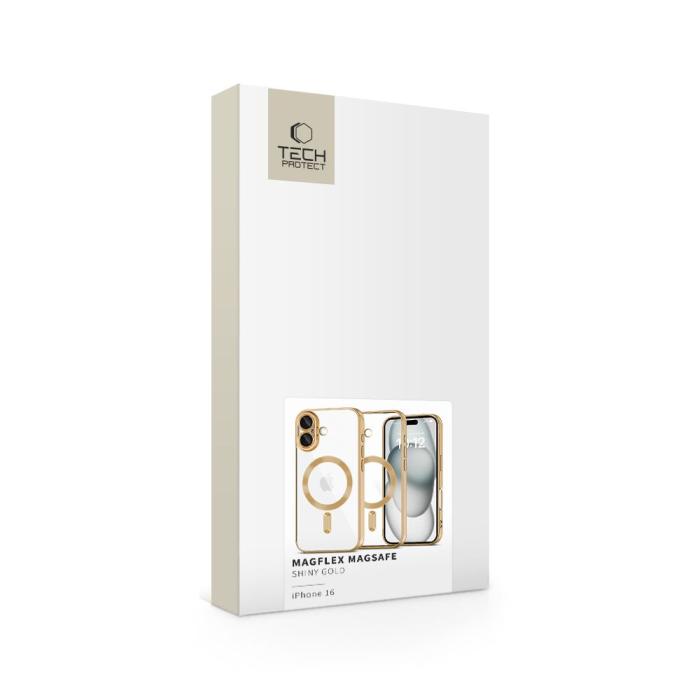 Bild 2, Tech-Protect Tech-Protect iPhone 16 Skal MagSafe MagFlex Shiny Gold