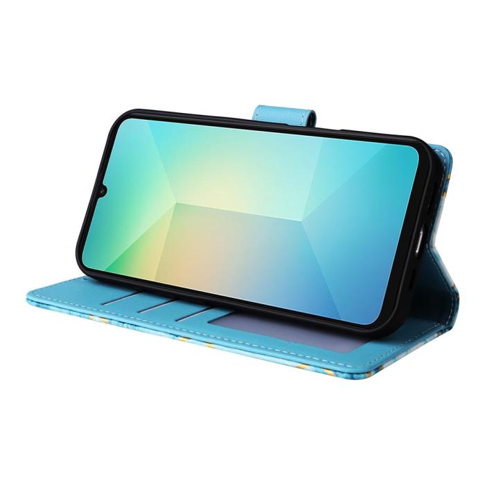 Bild 3,  Samsung Galaxy A07 Fodral Läder Marmor Blå