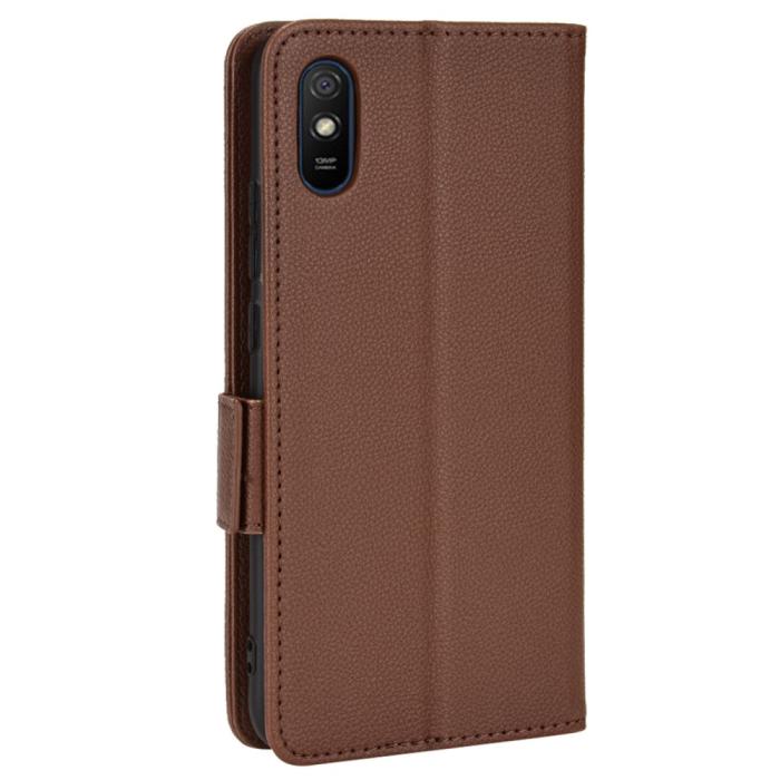 Bild 3,  Xiaomi Redmi 9A / 9AT Fodral Litchi Textur Brun