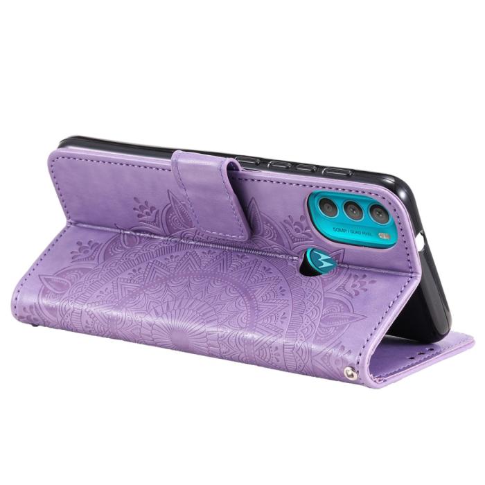 Bild 6,  Motorola Moto G71 Fodral Mandala Läder Lila
