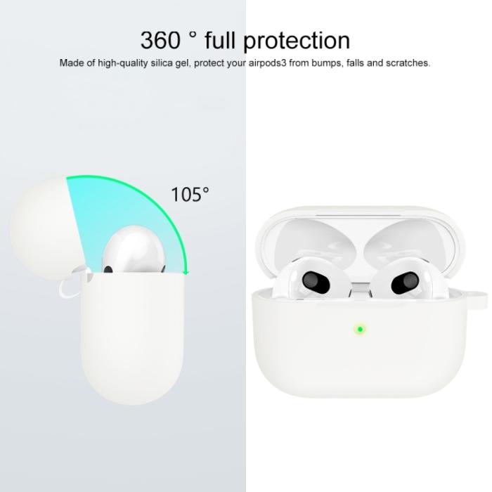 Bild 2,  AirPods 3 Skal Silikon Med Krok Vit
