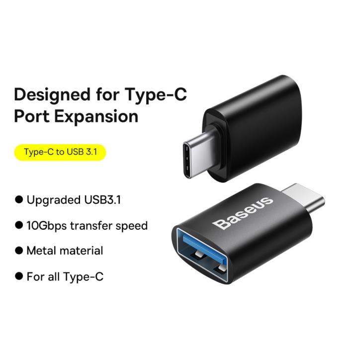 Bild 2, BASEUS BASEUS Adapter USB-C - USB-A 3.1 Konverterare Svart