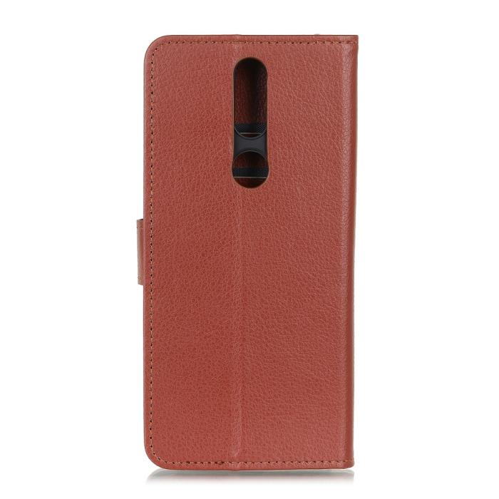 Bild 3,  Nokia 2.4 - Litchi Läder Fodral - Brun
