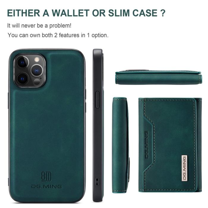 Bild 3, DG.MING iPhone 13 - DG.MING 2in1 Skal Magnetisk Avtagbart Kortfack - Grön