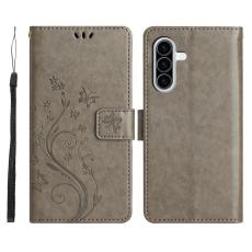  Samsung Galaxy A27 5G Fodral Blommor/Fj&auml;rilar Gr&aring;