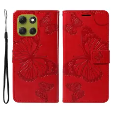  Motorola Moto G86 Power/G86 5G Fodral Fj&auml;ril Tryck R&ouml;d