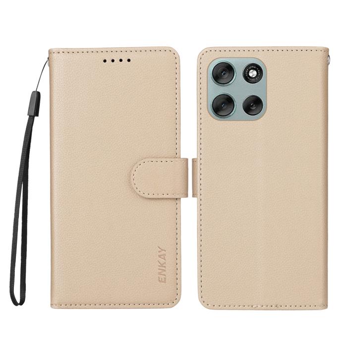 Bild 2, ENKAY ENKAY Motorola Moto G86 Power/G86 5G Fodral RFID Beige
