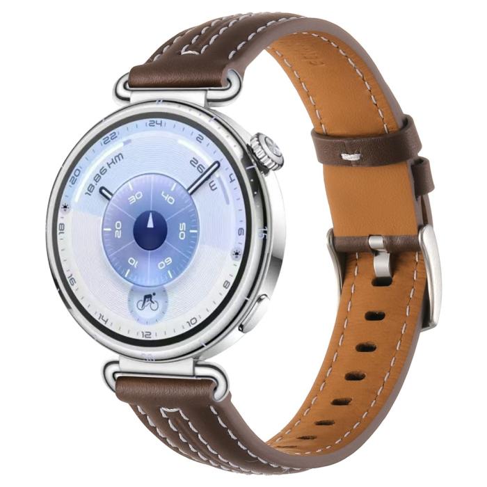 Bild 3,  Klockarmband 18 mm Äkta Läder Mörk Brun