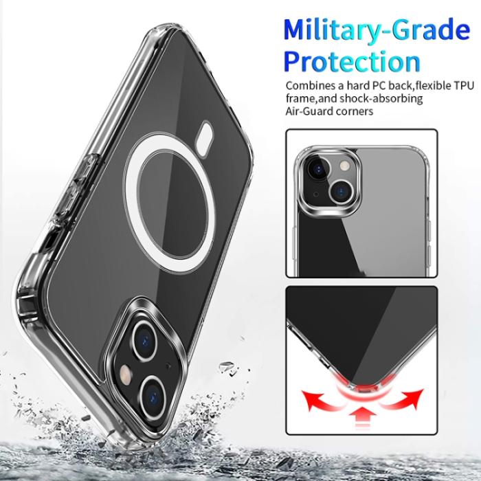 Bild 3,  iPhone 14 Plus Skal MagSafe Shockproof Transparent