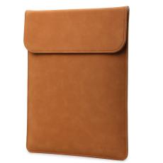  13-14" Nubuck L&auml;der Vertikal Laptop V&auml;ska Matt Brun