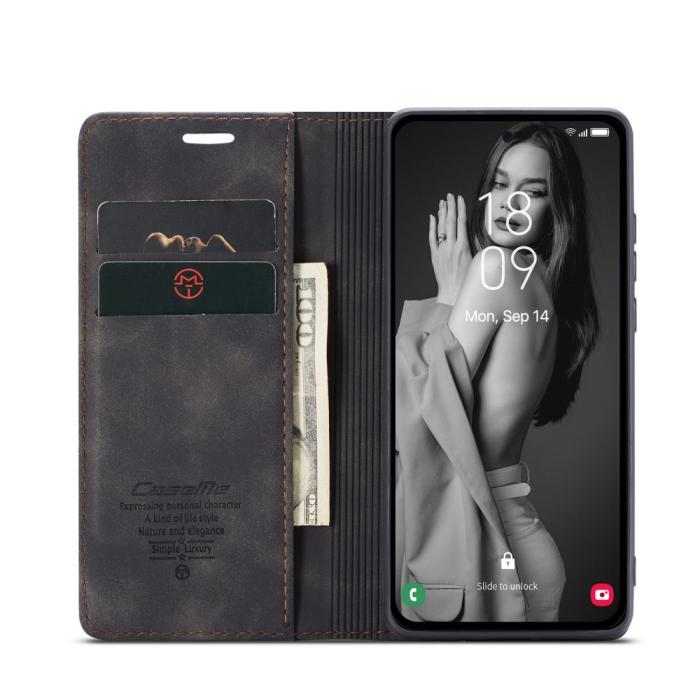 Bild 3, CASEME CASEME Galaxy A56 5G/A36 5G Fodral Retro Läder Svart