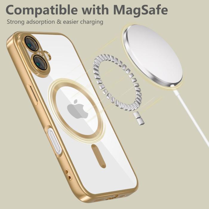 Bild 5, Tech-Protect Tech-Protect iPhone 16 Skal MagSafe MagFlex Shiny Gold