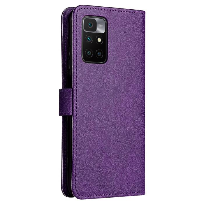 Bild 4,  Xiaomi Redmi 10 Fodral Solid Läder Lila