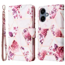  Samsung Galaxy A07 Fodral L&auml;der Marmor Rosa