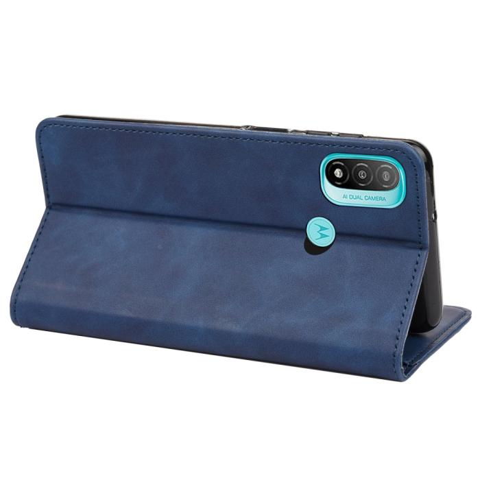 Bild 5,  Motorola Moto E20 / E40 Fodral Flip Skin Touch Blå