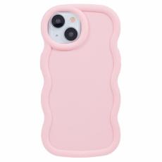  iPhone 14 Mobilskal Wavy Ljus Rosa