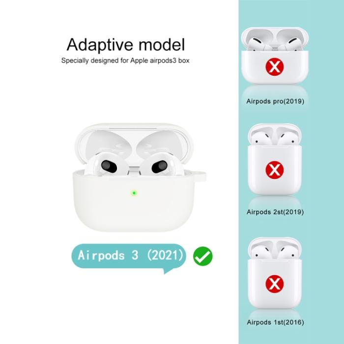Bild 5,  AirPods 3 Skal Silikon Med Krok Vit