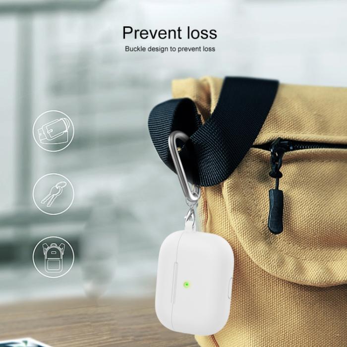 Bild 6,  AirPods 3 Skal Silikon Med Krok Vit