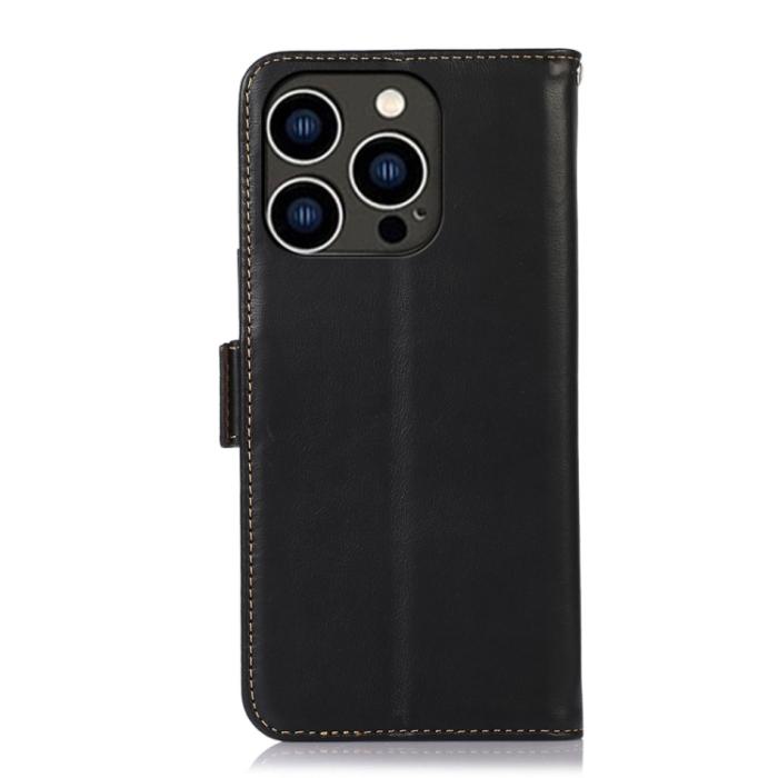 Bild 3,  iPhone 14 Pro Fodral Crazy Horse Läder Svart