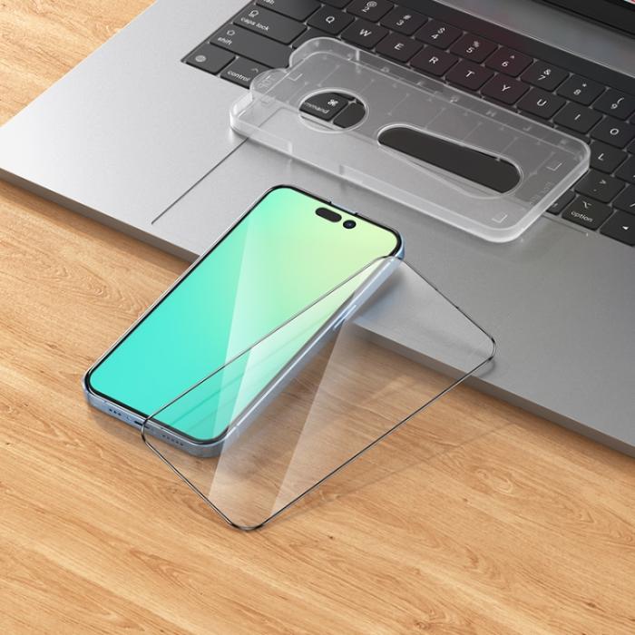 Bild 5, HOCO HOCO iPhone 14 Pro Skärmskydd Ez Fit Heltäckande Härdat Glas