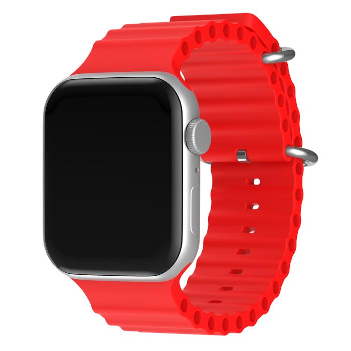 Bild 2, ColorPop Apple Watch 42/41/40/38 mm Armband Ocean Wave Röd