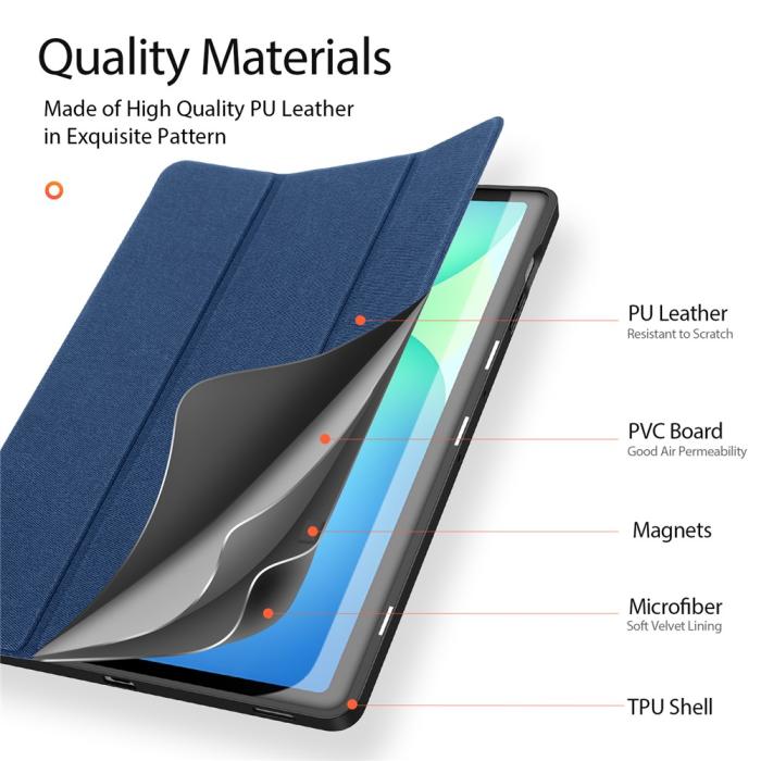 Bild 6, DUX DUCIS DUX DUCIS Galaxy Tab S10 FE Plus Fodral DOMO Tri-Fold Blå