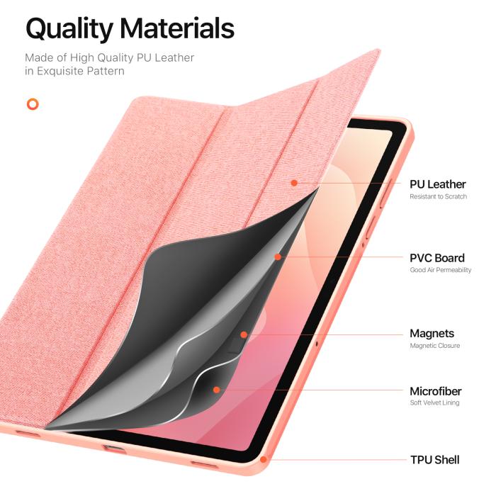 Bild 5, DUX DUCIS DUX DUCIS Galaxy Tab S11 Fodral DOMO Tri-Fold Rosa