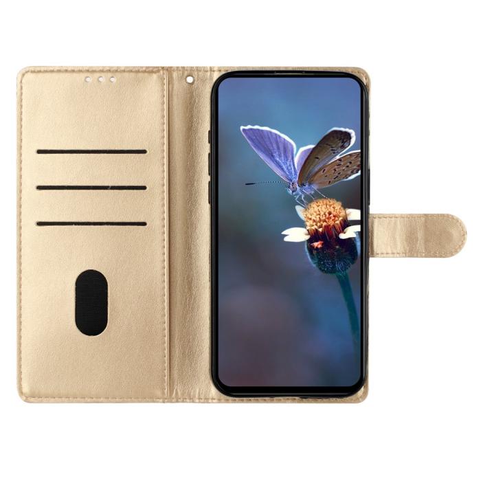 Bild 2,  Samsung Galaxy S26 Ultra Fodral Med Blommigt Tryck Läder Guld