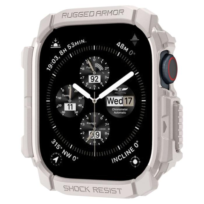 Bild 2, Spigen Spigen Apple Watch 11/10 46 mm Skal Rugged Armor Dune Beige