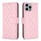  iPhone 15 Pro Max Fodral Diamond Läder Rosa