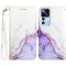  Xiaomi 12T / 12T Pro Fodral Marmor Vit/Lila