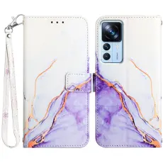 Xiaomi 12T / 12T Pro Fodral Marmor Vit/Lila