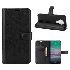  Nokia 3.4 - Litchi L&auml;der Fodral - Svart