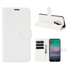  Nokia 3.4 - Litchi L&auml;der Fodral - Vit