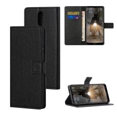  Nokia 2.4 - Litchi L&auml;der Fodral - Svart