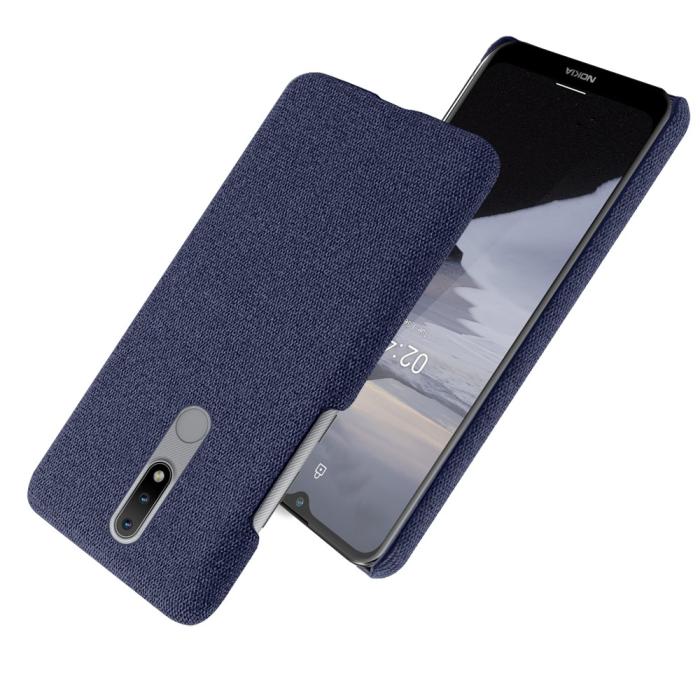 Bild 2,  Nokia 2.4 - Tygbelagt Textur Skal - Blå