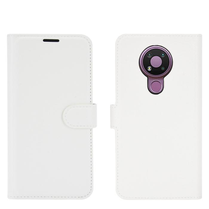 Bild 2,  Nokia 3.4 - Litchi Läder Fodral - Vit