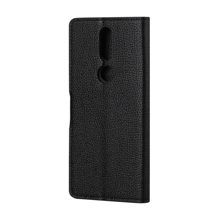 Bild 3,  Nokia 2.4 - Litchi Läder Fodral - Svart