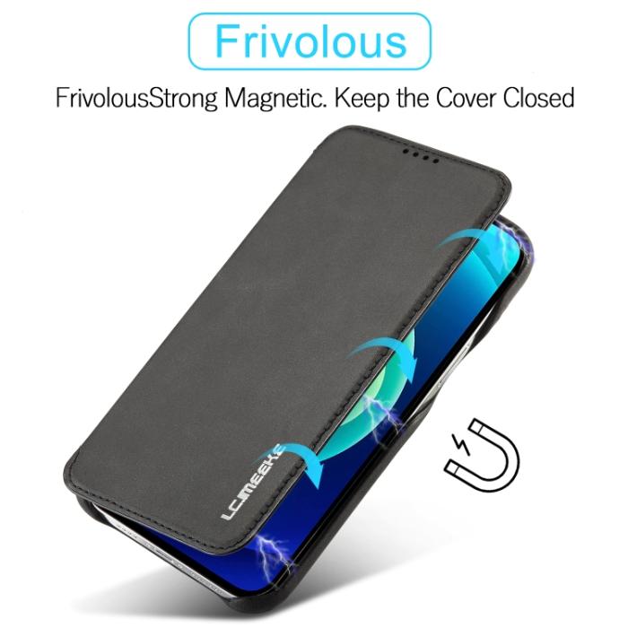 Bild 5, LC.IMEEKE LC.IMEEKE iPhone 14 Plus Fodral Flip Läder Svart