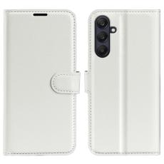  Samsung Galaxy A16 / A26 5G Fodral Litchi L&auml;der Textur Vit