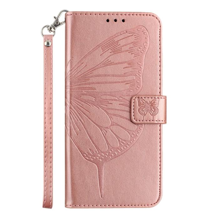 Bild 3,  Google Pixel 9a Fodral Fjäril Tryck Roséguld
