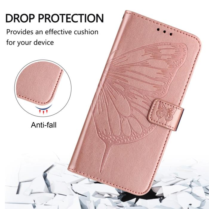 Bild 4,  Google Pixel 9a Fodral Fjäril Tryck Roséguld